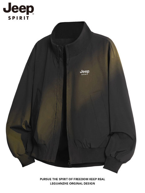 Jeep Men's Workwear Stand Collar Jacket Outdoor Sports Trendy Brand Versatile Autumn and Winter New Loose Casual Long-Sleeved Jacket