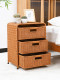 Imitation Rattan Drawer-Type Storage Cabinet Bedroom Bedside Table Multi-Layer Storage Cabinet Home Living Room Storage and Organization Storage Cabinet