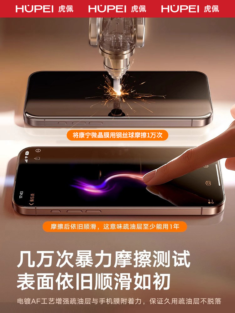 [New Ar Eye Protection]Hupai Tempered Glass Screen Protector for iPhone 16 Pro, Apple 15 Pro Max, Corning 14 Plus, Anti-Blue Light 16, Anti-Peeping 12, New Model 13
