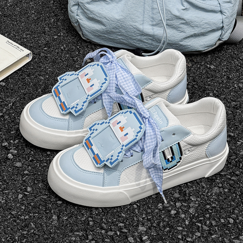 L.U.Again Penguin Sneakers Spring and Summer Casual Sneakers Blue Trendy Shoes Versatile Shoes for Students