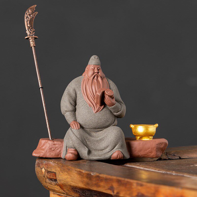 Purple sand tea pet ornaments, Zen Laozi character tea table, tea space decoration boutique, tea ceremony tea accessories