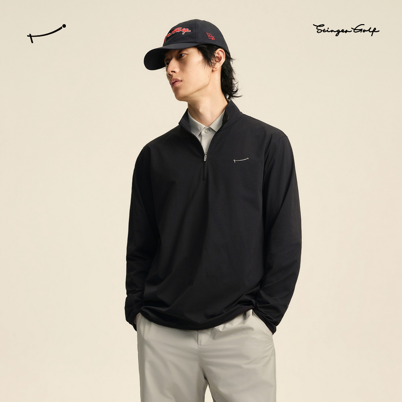 Stinger Golf Pro Series Moisture-Absorbing, Quick-Drying, Slim-Fitting Textured Half-Open Sweatshirt for Men Siq04055