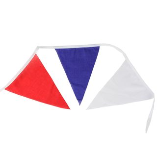 甄选10米36片红蓝白棉布三角旗生日派对挂旗拍照背景串旗婚礼嘉年