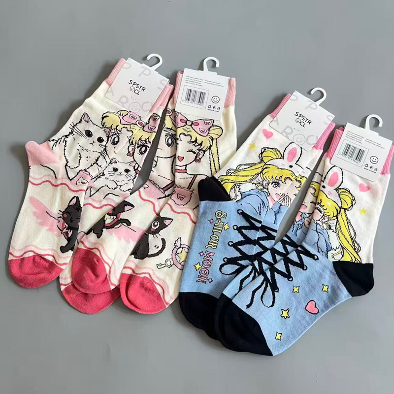 Ab Version of Yuanyang Socks, Japanese Cartoon Character Sailor Moon Pure Cotton Mid-Tube Women's Socks, Trendy and Stylish ins Trendy Socks Ab Version of Yuanyang Socks, Japanese Cartoon Character Sailor Moon Pure Cotton Mid-Tube Women's Socks, Trendy and Stylish ins Trendy Socks