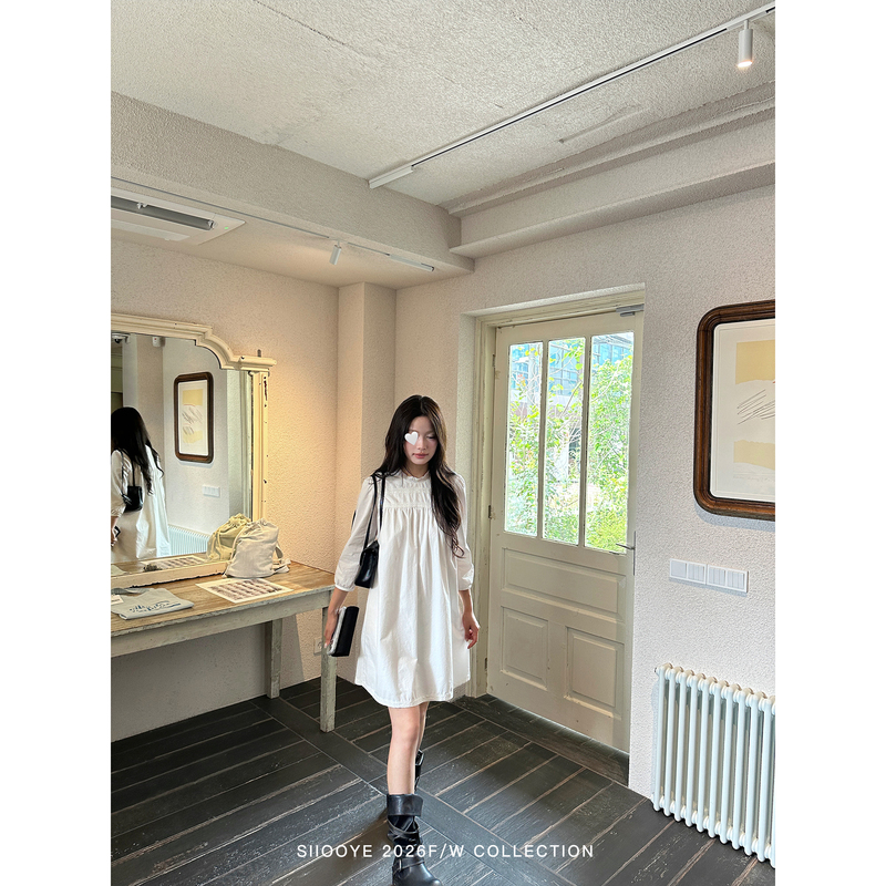 Siiooye French Garden Round Neck Three-Quarter Sleeve Doll Dress for Women Early Autumn Short Skirt Elegant Dress Siiooye French Garden Round Neck Three-Quarter Sleeve Doll Dress for Women Early Autumn Short Skirt Elegant Dress