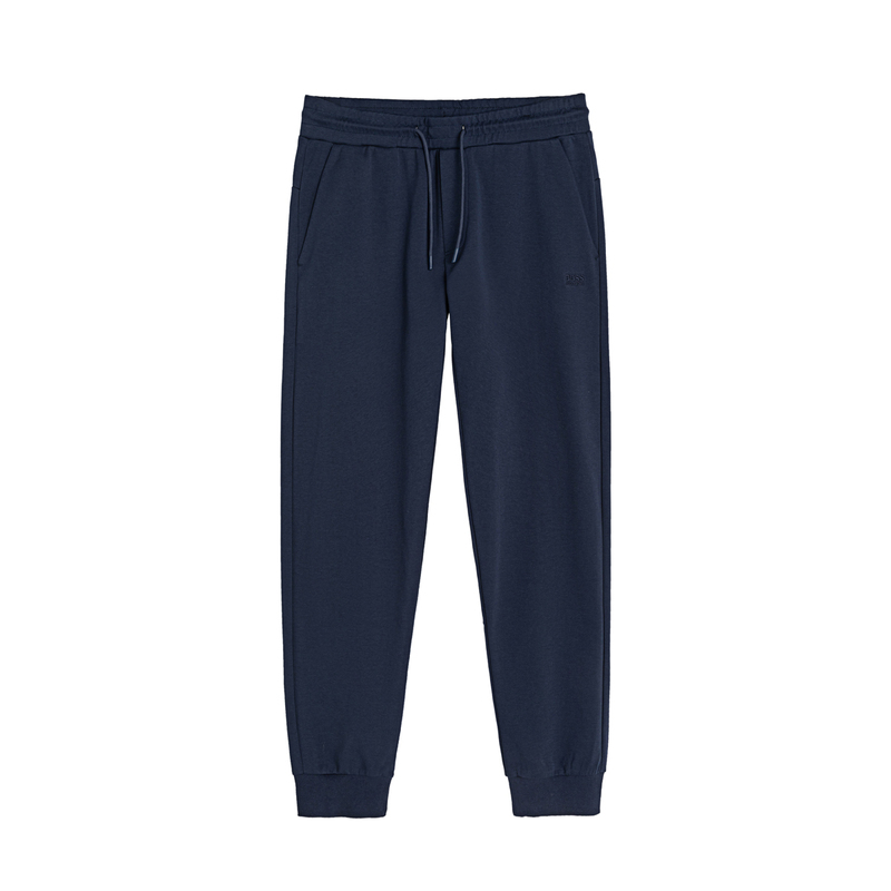 Boss Loose-Fitting Jogger Sweatpants for Men, Pure Navy Blue Casual Trousers