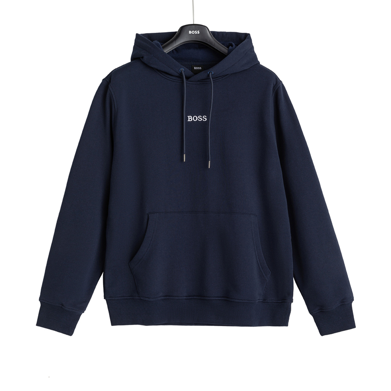 Boss Men's Hooded Sweatshirt Solid Color Pullover Casual Simple Versatile Long-Sleeve Top Boss Men's Hooded Sweatshirt Solid Color Pullover Casual Simple Versatile Long-Sleeve Top