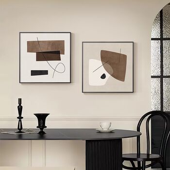 Modern minimalist living room decorative painting geometric abstract high-end restaurant h hall mural wabi-sabi style sofa background wall hanging