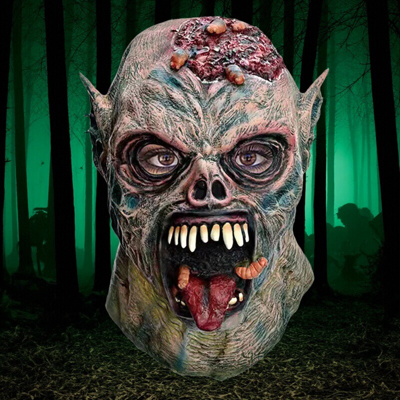 Halloween Horror Latex Mask Headgear Haunted House Party Zombie Props Performance Adult Scary Skeleton Ghost