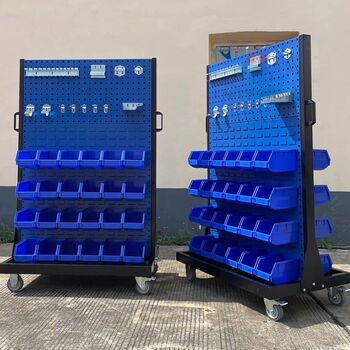 Multifunctional hardware tool rack mobile organizer workshop hole plate j material rack screw storage display rack gold