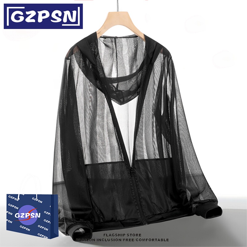 Hollow Mesh Hooded Cardigan Men's Anti-Uv Sun Protection Clothing 2026 Summer New Lightweight Mesh Skin Clothing Hollow Mesh Hooded Cardigan Men's Anti-Uv Sun Protection Clothing 2026 Summer New Lightweight Mesh Skin Clothing