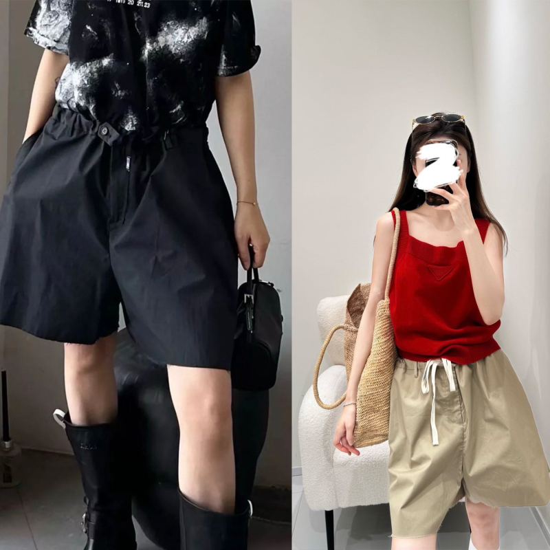 Drawstring Design, Solid Color, Loose Fit, Straight-Leg, Simple, Everyday Casual Shorts Drawstring Design, Solid Color, Loose Fit, Straight-Leg, Simple, Everyday Casual Shorts