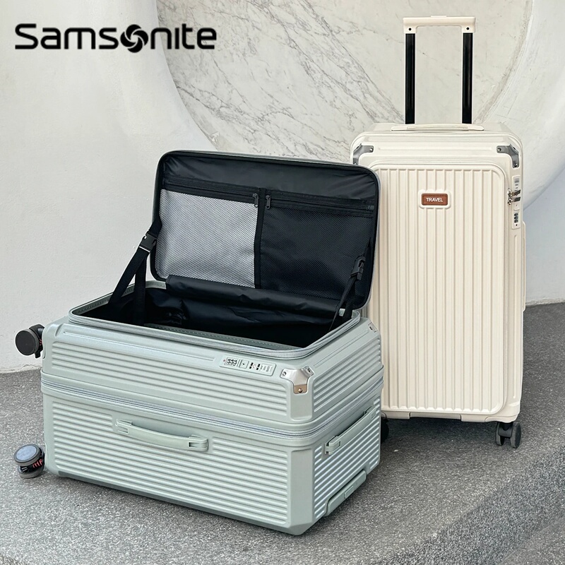Samsonite Large-Capacity Side-Opening Expandable Suitcase for Women 28inch Thickened Travel Suitcase for Men 34inch Trolley Suitcase
