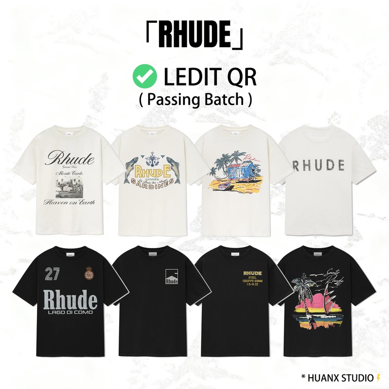 Rhude Distressed-Effect Tee Shirt「Distressed Style Short-Sleeved T-Shirt」