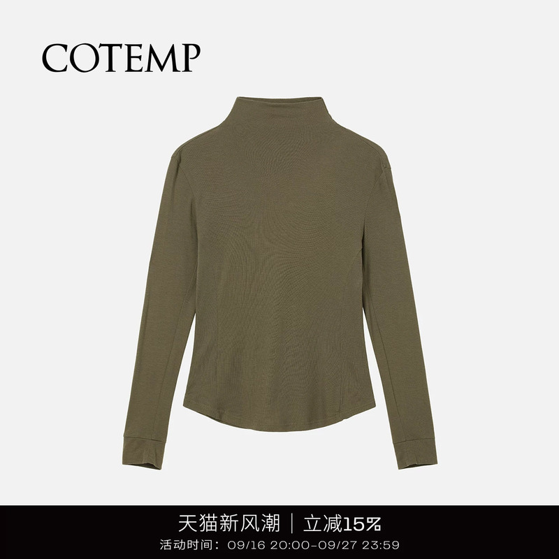 Cotemp Mimosa Jersey 25Fw New Mimosa Multi-Color Half Turtleneck Slim-Fitting Bottoming Shirt for Women