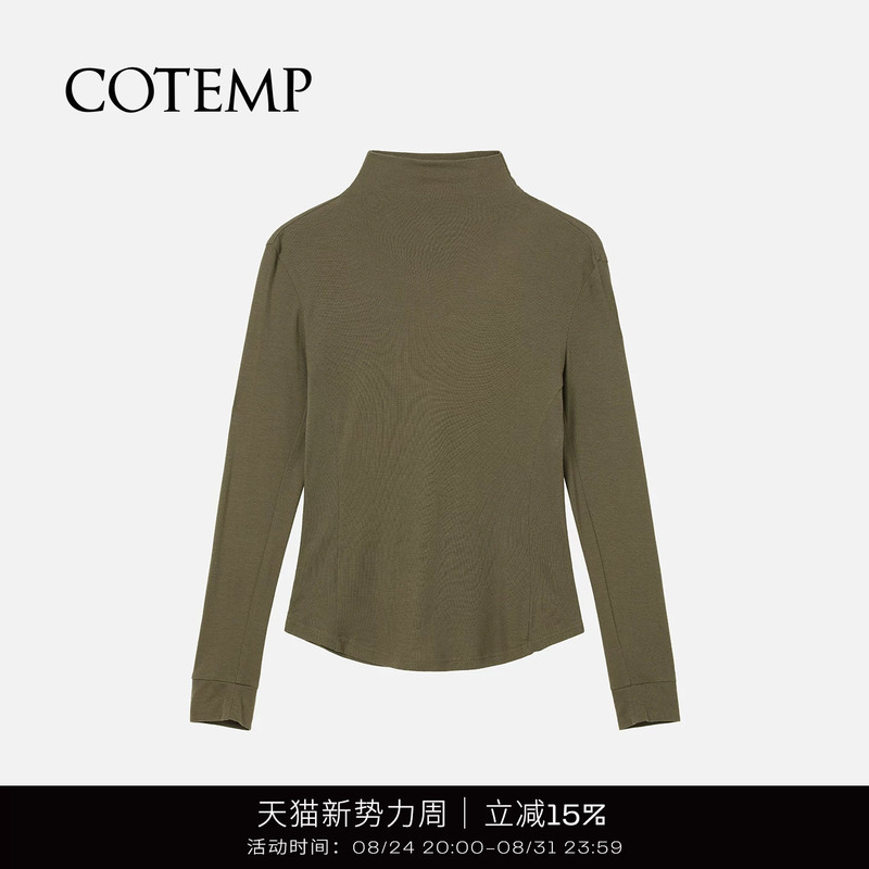 Cotemp Mimosa Jersey 25Fw New Mimosa Multi-Color Half Turtleneck Slim-Fitting Bottoming Shirt for Women