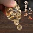 铜乌GPJ龟壳手解把件六爻卦工玩具三才压文龟甲卜挂工艺品书摇房