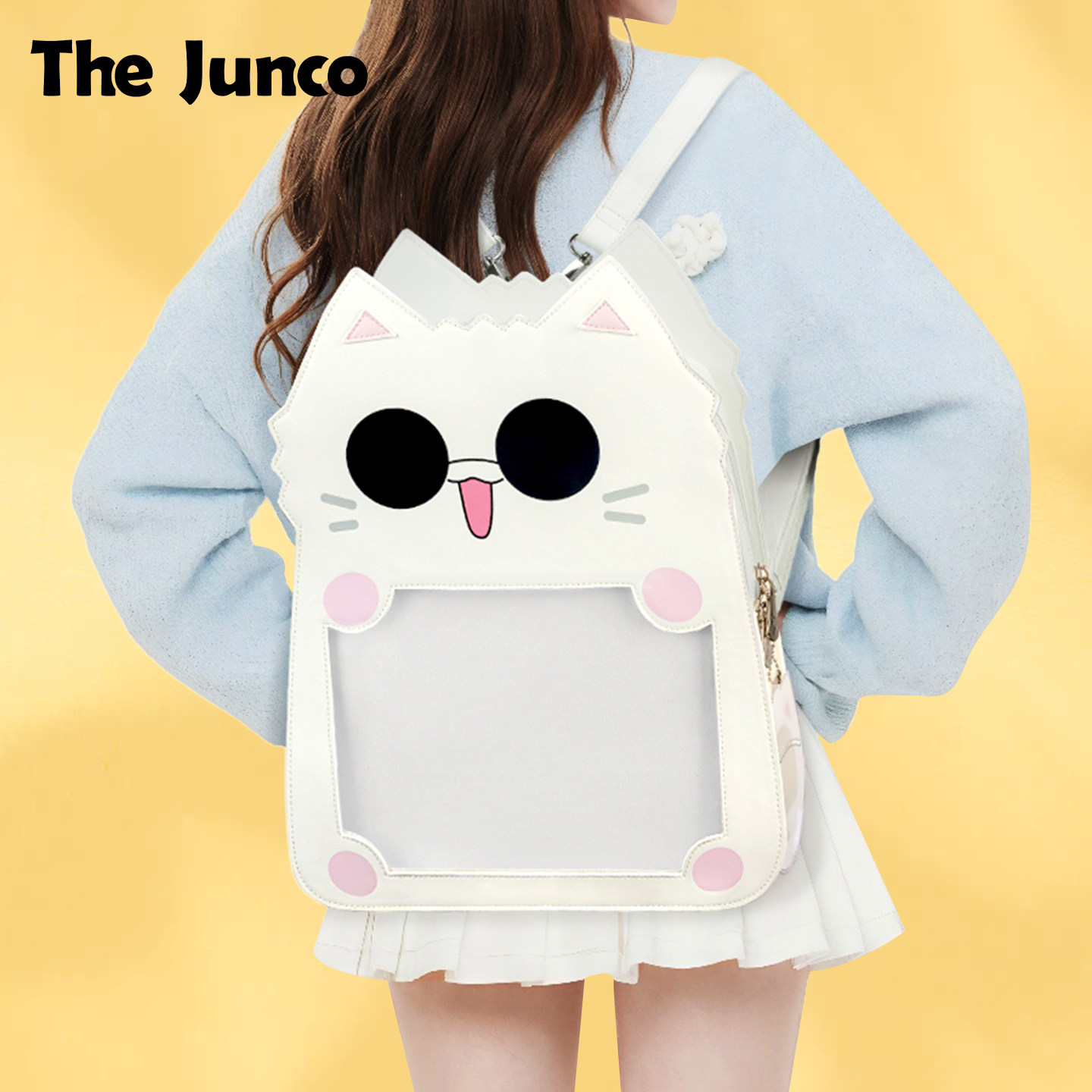 The Junco Original Jujutsu Kaisen Merchandise Gojo Satoru Pain Bag·Gojo Satoru Meow Language Large Capacity Backpack for Women