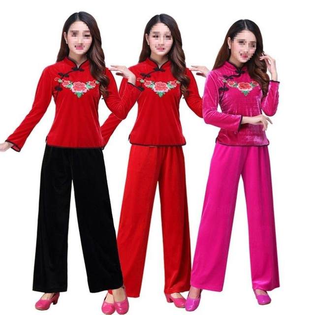 New Chinese-Style Yangge Costumes for Middle-Aged and Elderly People, Square Dance Costumes, Dance Suits, Women's Dance Performance Costumes, Fashionable