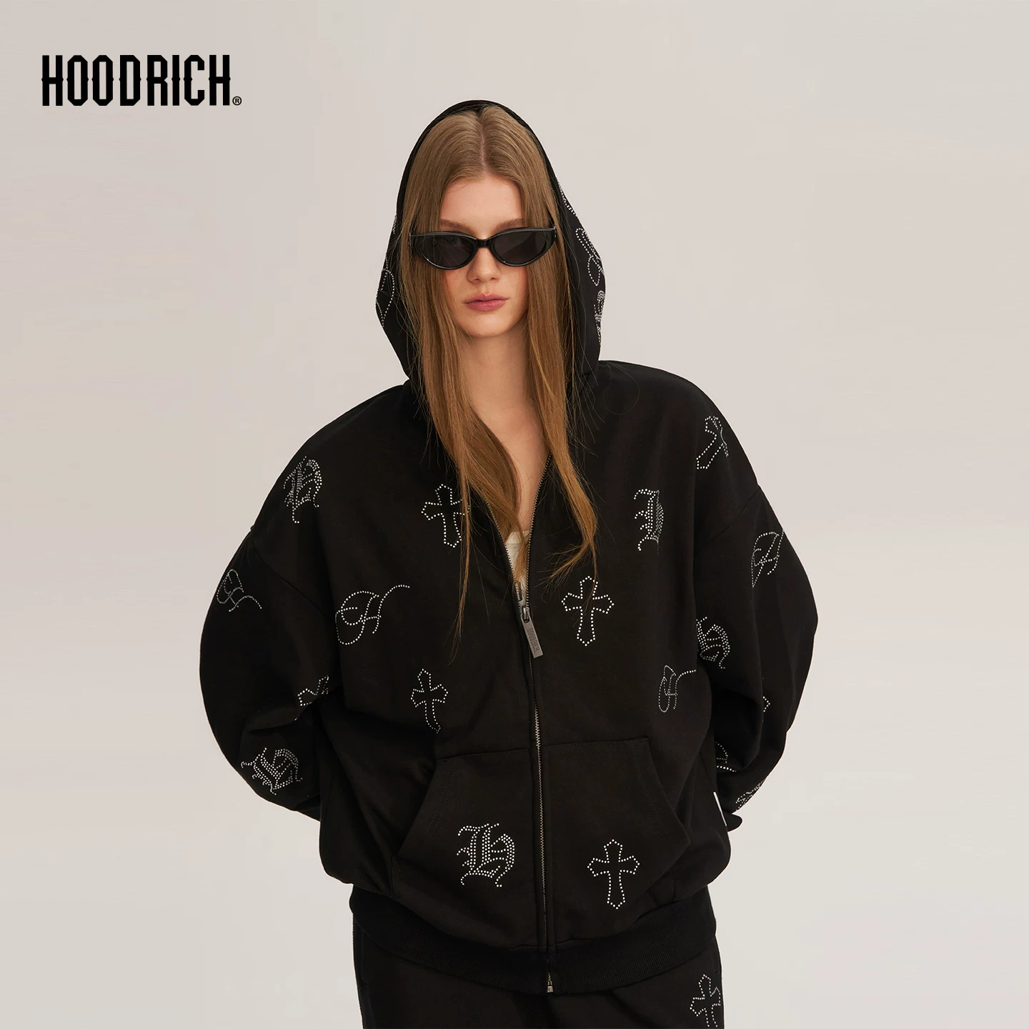 Спортивная кардиганная кофта с капюшоном HOODRICH, куртка оверсайз