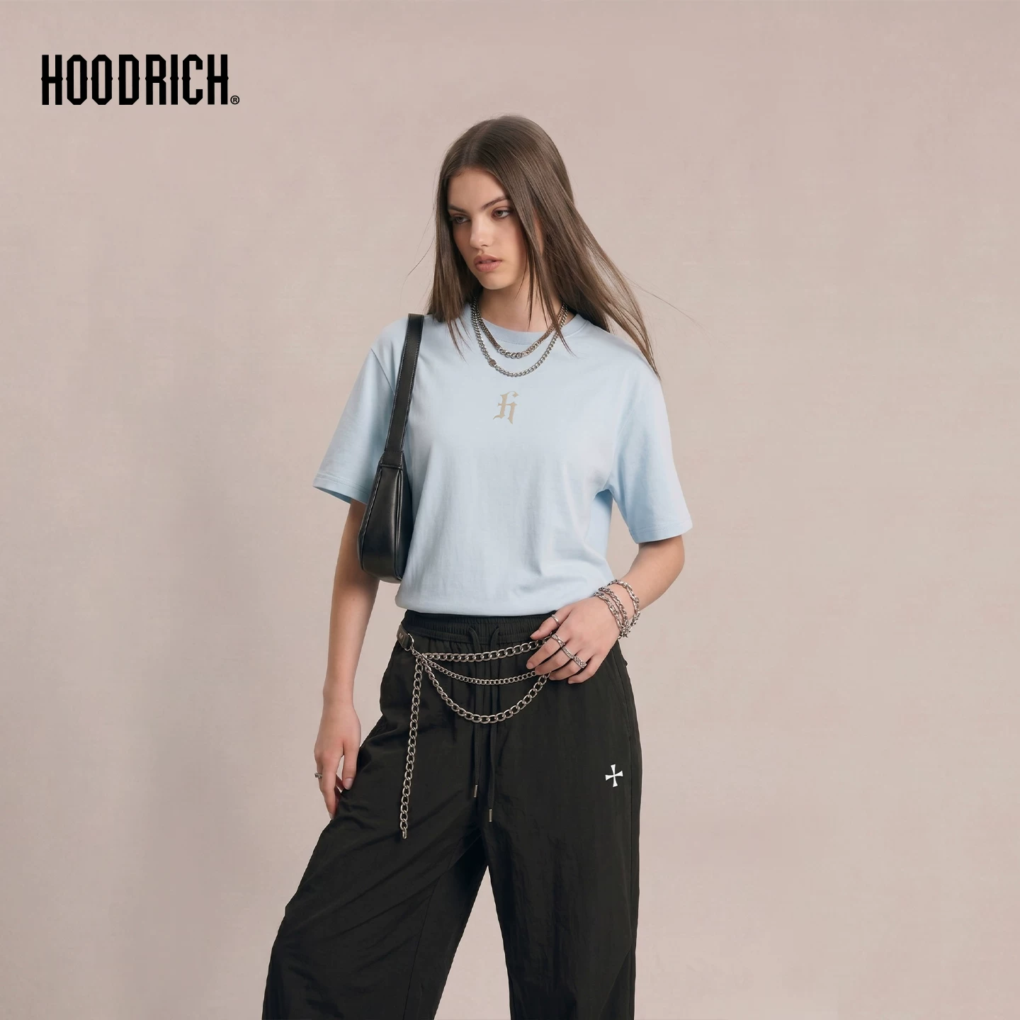 HOODRICH Летняя трендовая футболка для мужчин и женщин, оверсайз, с коротким рукавом