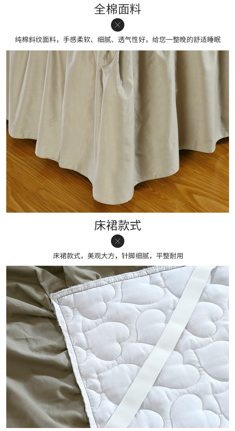 100% cotton bông khăn trải giường giường váy trong bụi bông một mảnh ruffle trượt vỏ dày tấm bảo vệ di động - Váy Petti ga giường có viền