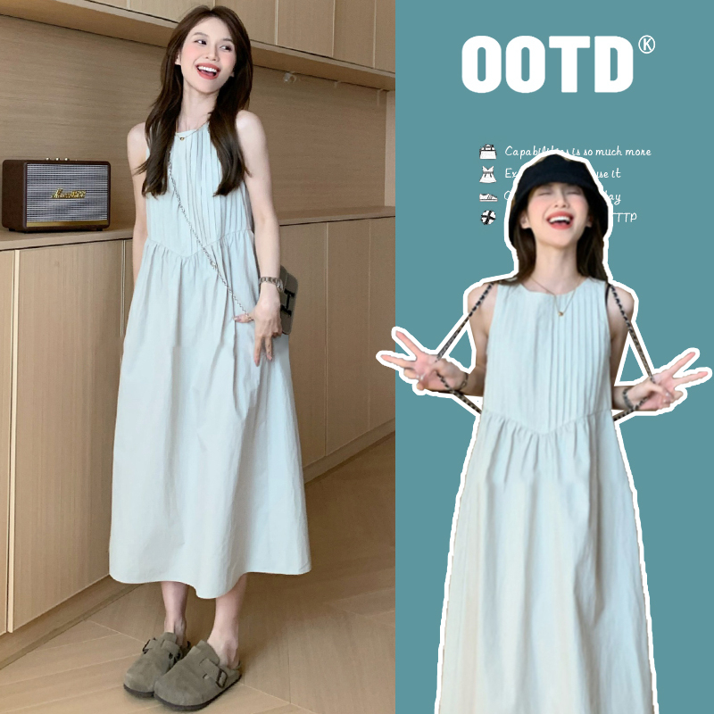 Dynamic Sisterhood Sleeveless Vest Dress for Women, New Summer Style, Loose Fit, Tummy-Covering, Slimming, High-End Feel, Fresh and Stylish Dress