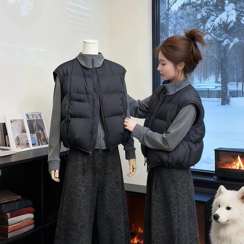2026 New Style down Vest for Women, Short Outerwear Vest for Petite Figures, Autumn and Winter Korean Style with a High-End Feel