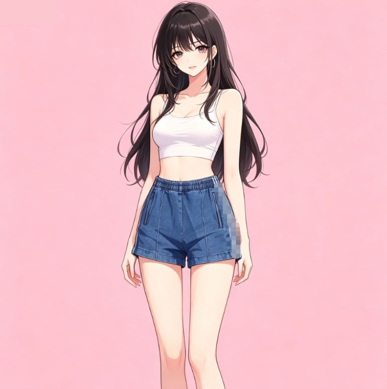 [Exclusive for Yuanyuan Fans] Elastic Waist Denim Shorts Yy2562