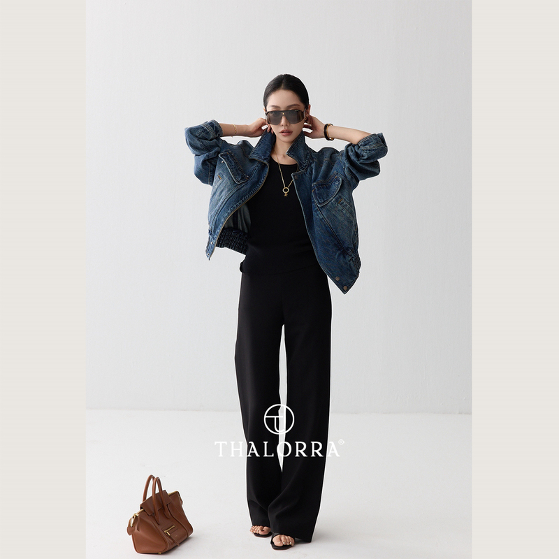 Jiang Luolan's "Elite Pants" High-Waisted Straight-Leg Casual Solid Color Simple Women's Casual Suit Pants J6S07036Q Jiang Luolan's "Elite Pants" High-Waisted Straight-Leg Casual Solid Color Simple Women's Casual Suit Pants J6S07036Q