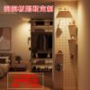 Solid wood hole board custom metal coat and hat partition wall custom storage rack storage rack wall wooden bookshelf