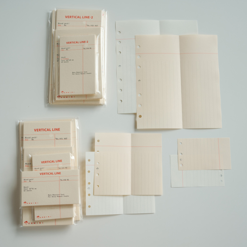 [in Stock] Termini Original Vertical Line Notebook Refill, Two-Color Mixed Pack