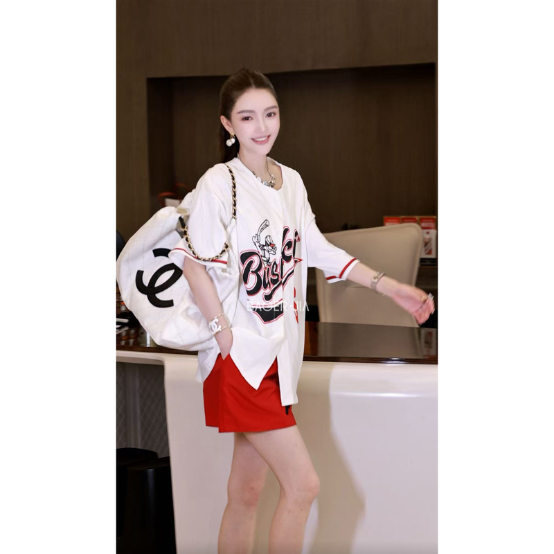 "American-Style Baseball Uniform" Baorjia Bl168926206Xq American-Style Hip-Hop Street Dance Loose Embroidered Baseball T-Shirt