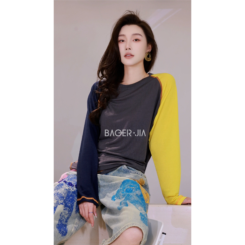 American Style Street Fashion Bao'Er's Bl168626206 Lyocell American Retro Lazy Casual Long-Sleeve Top American Style Street Fashion Bao'Er's Bl168626206 Lyocell American Retro Lazy Casual Long-Sleeve Top