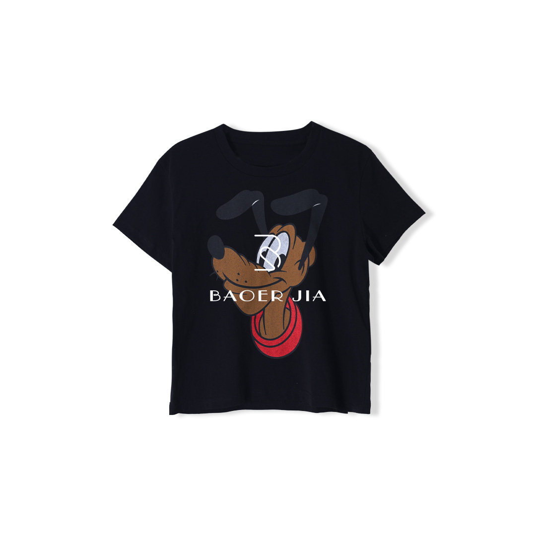 「ハッピーパピー」Bao'er's Mi BL142726103 ゆったりカジュアルシンプル100%コットン通勤Tシャツ