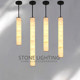 New Chinese-Style All-Copper Marble Chandelier, Simple Living Room Background Wall, Dining Room Bar Counter, Cylindrical Designer Bedside Small Chandelier
