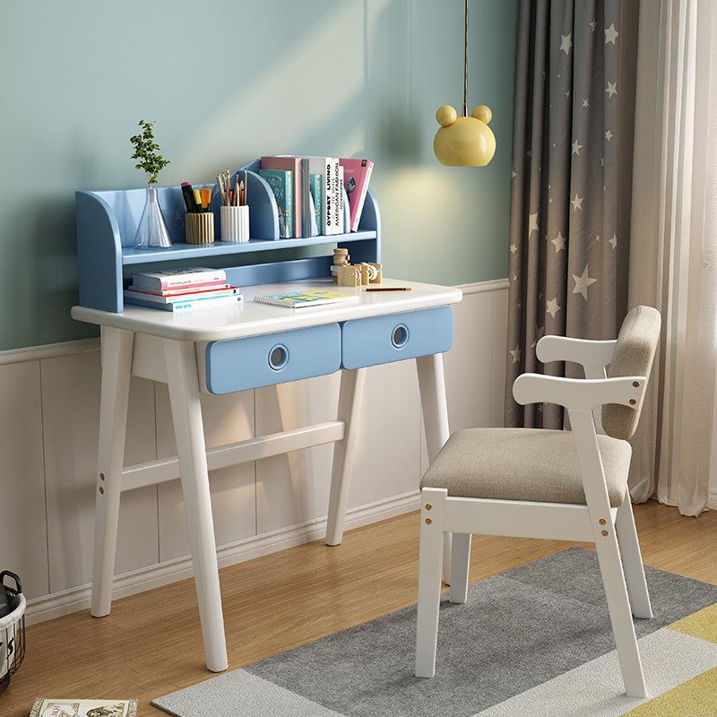 Children's study table all solid wood desk primary and secondary school students junior high school student desk desk and chair set 60/70/80cm