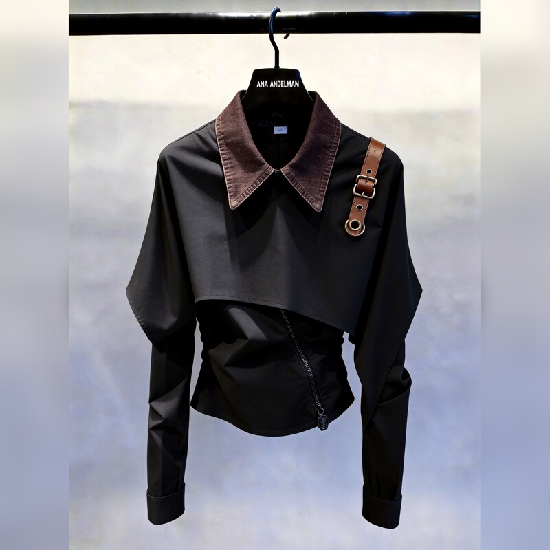 Black Lapel Design Long-Sleeved Top for Women, Versatile and Stylish for Work, New Autumn 2026 Shirt Black Lapel Design Long-Sleeved Top for Women, Versatile and Stylish for Work, New Autumn 2026 Shirt