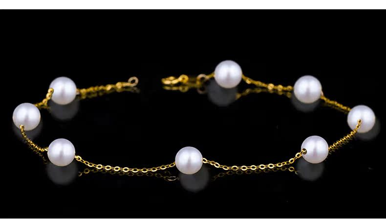 Vòng chân vàng ZJUZ18K nữ màu vàng ngọc trai vòng chân vàng hồng Hàn Quốc K vàng vòng chân chính hãng gửi bạn gái - Vòng chân lắc chân nữ