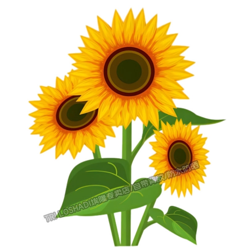 Sunflower Stickers for Bathroom Toilet, Kitchen Refrigerator, Living Room, Room Doors and Windows ins Style P342