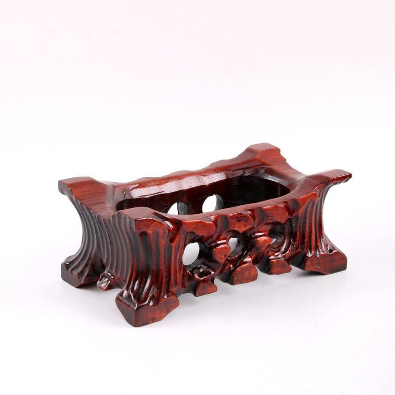Irregular Stone Base with Wooden Slot, Universal Type for Jade Ornaments Irregular Stone Base with Wooden Slot, Universal Type for Jade Ornaments