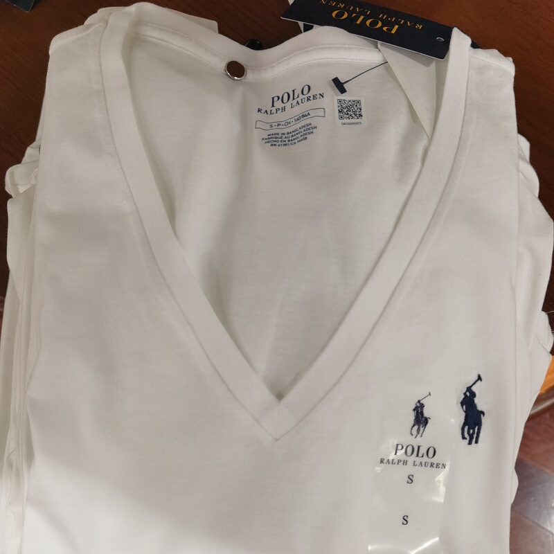 Canada Direct Mail Ralph Lauren Women's V-Neck Polo Logo Embroidered Short Sleeve T-Shirt Slim Fit Versatile New Style