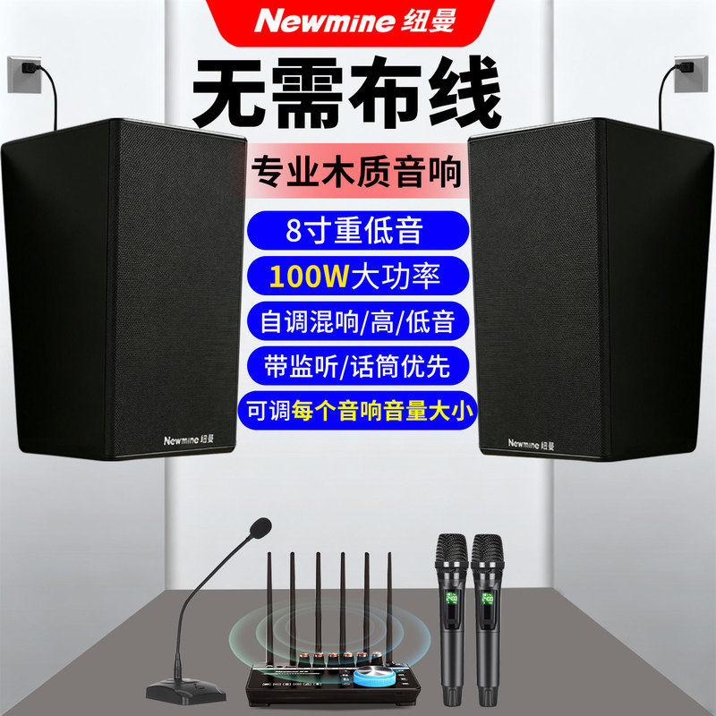 Newman Wall-Mounted Audio System Wireless Subwoofer Professional Conference Room Dance Studio Gym Restaurant Bar Commercial Speaker Newman Wall-Mounted Audio System Wireless Subwoofer Professional Conference Room Dance Studio Gym Restaurant Bar Commercial Speaker