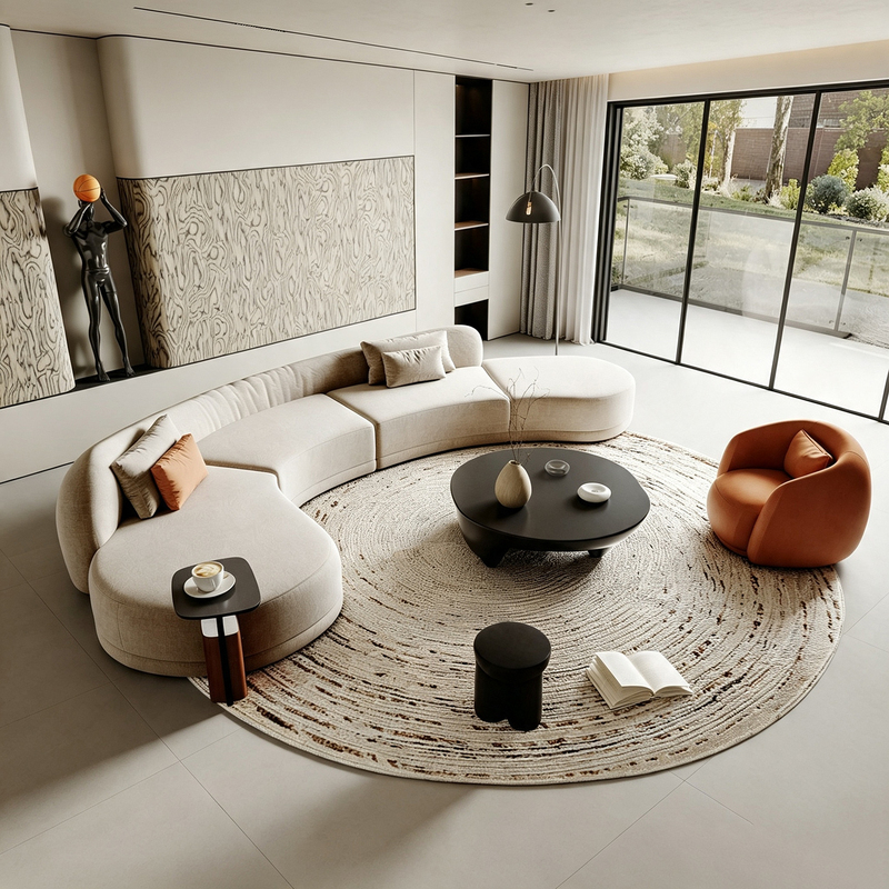 Real Estate Agency Clubhouse Beauty Salon Hotel Furniture Curved Sofa Simple Modern Minimalist Designer Italian Sofa