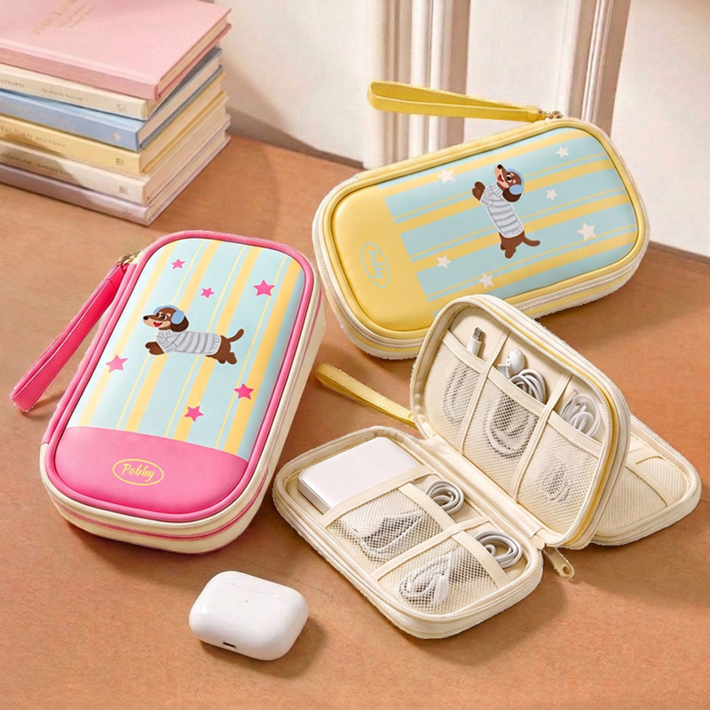 Data Cable Storage Bag, Travel Portable Double-Layer Storage Bag, Charging Cable Organizer, Earphone Power Bank Shockproof Storage Bag Data Cable Storage Bag, Travel Portable Double-Layer Storage Bag, Charging Cable Organizer, Earphone Power Bank Shockproof Storage Bag