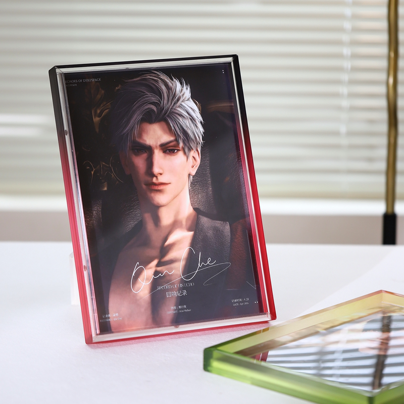 Acrylic Photo Frame, Gradient Picture Frame, A4 Transparent Frame, Love and Deep Space Acrylic Frame, Decorative Finished Frame