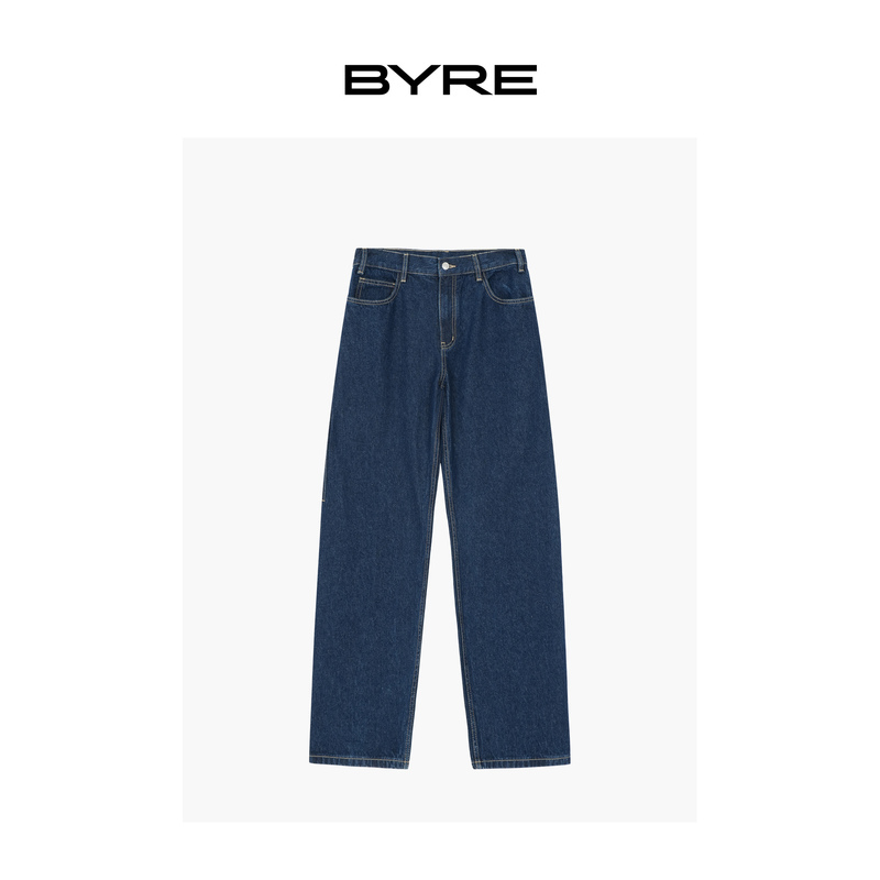 Byre Dark Straight-Leg Jeans [Machine Washable] the Dirtier They Get, the More They Look Like Lm209