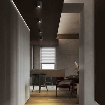 Led hexagonal surface-mounted downlight cob spotlight hotel villa hole-free 7 watts 12 watt ceiling surface-mounted spotlights