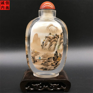 Hengshui specialty interior painted snuff bottle creative features pure handmade crystal craft gift ornaments collection foreign affairs