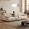 Flower bud sofa living room sofa down cloud chenille fabric sweet persimmon lily sofa